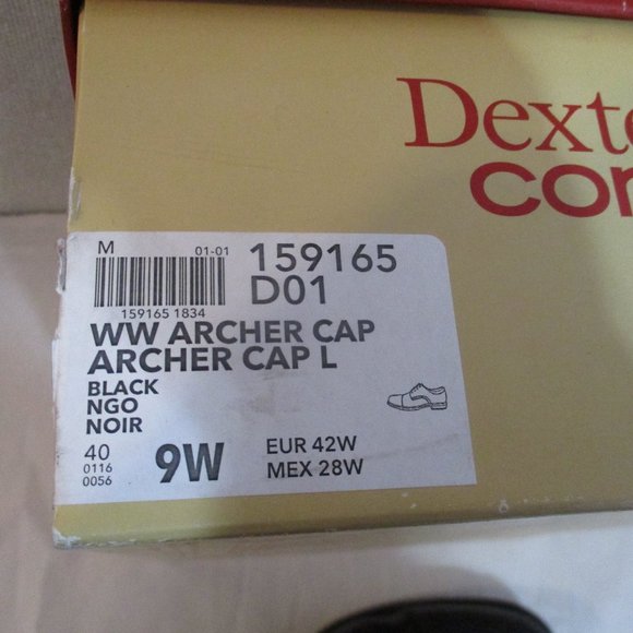 Dexter Comfort Archer Cap Toe Dress Shoes Size 9W